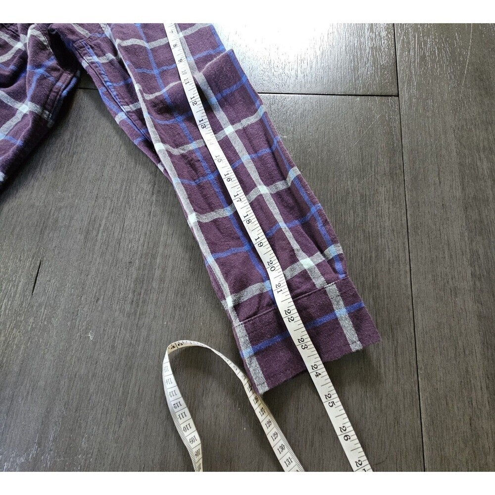 Duluth Trading Free Swing Flannel Shirt Womens Medium Purple Plaid Work Western - Picture 5 of 6